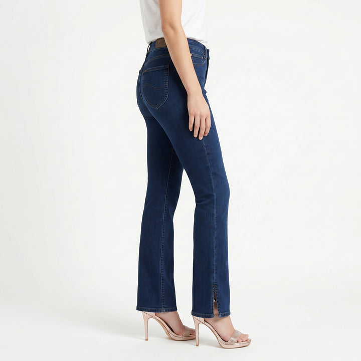 LEE LADIES FLARED DENIM JEANS WITH SLIT HEM