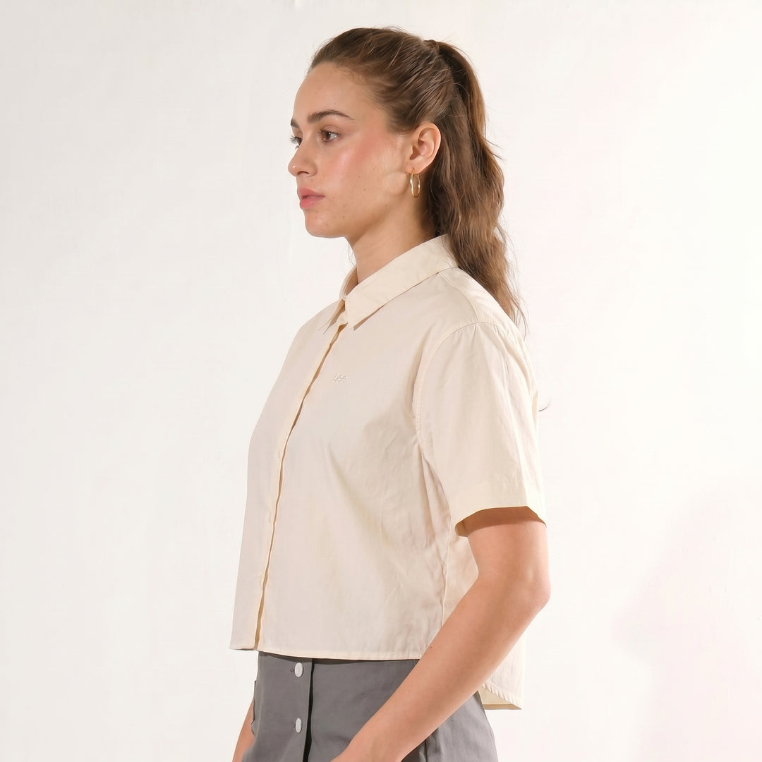 LEE LADIES BUTTOWN POLO WITH SMALL LOGO SCRIPT