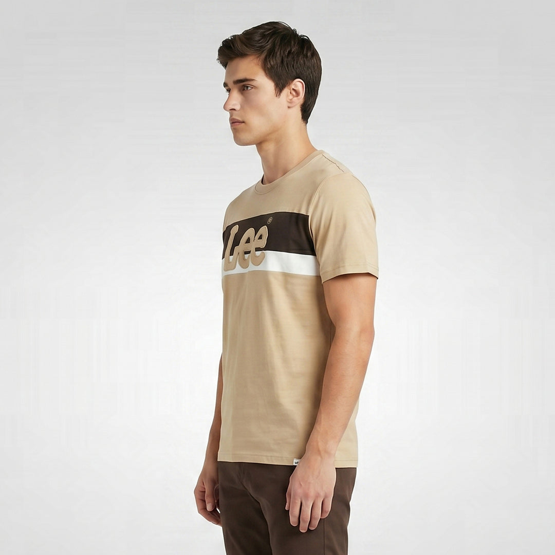 MENS' ROUND NECK EMBOSSED LOGO TEE