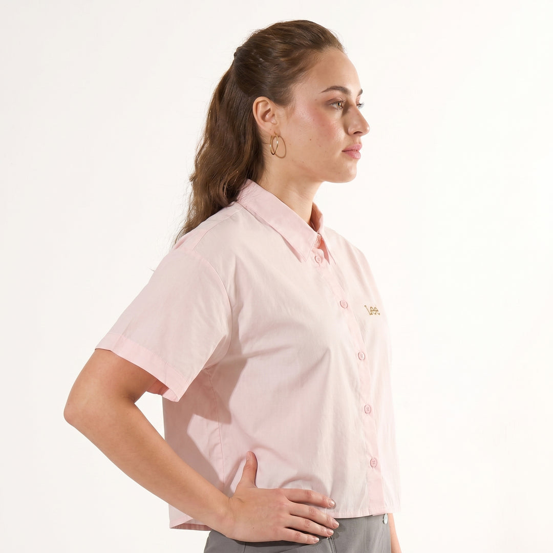 LEE LADIES BUTTOWN POLO WITH SMALL LOGO SCRIPT