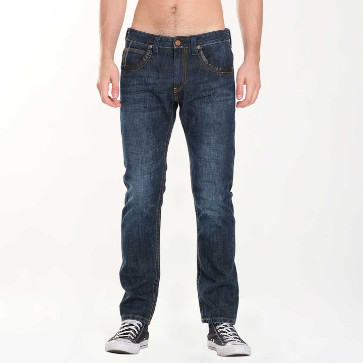 MENS POWELL DENIM JEANS IN HAND CREASED