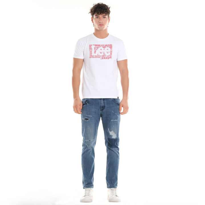 MENS' EURO FIT EMBOSSED LOGO TEE