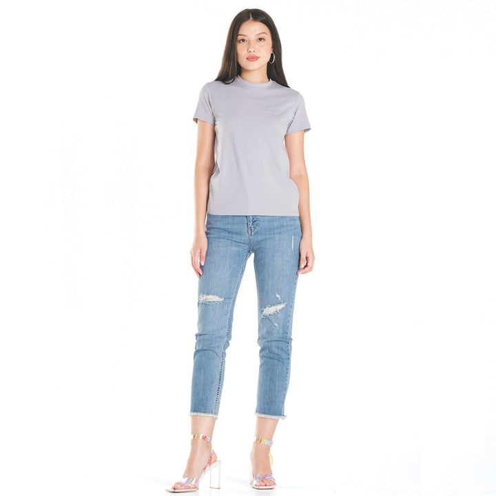 LEE LADIES HIGH-NECK SCRIPT LOGO TEE