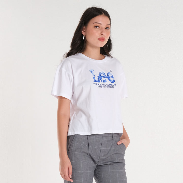 WOMENS LEE LOGO CROPPED TEE