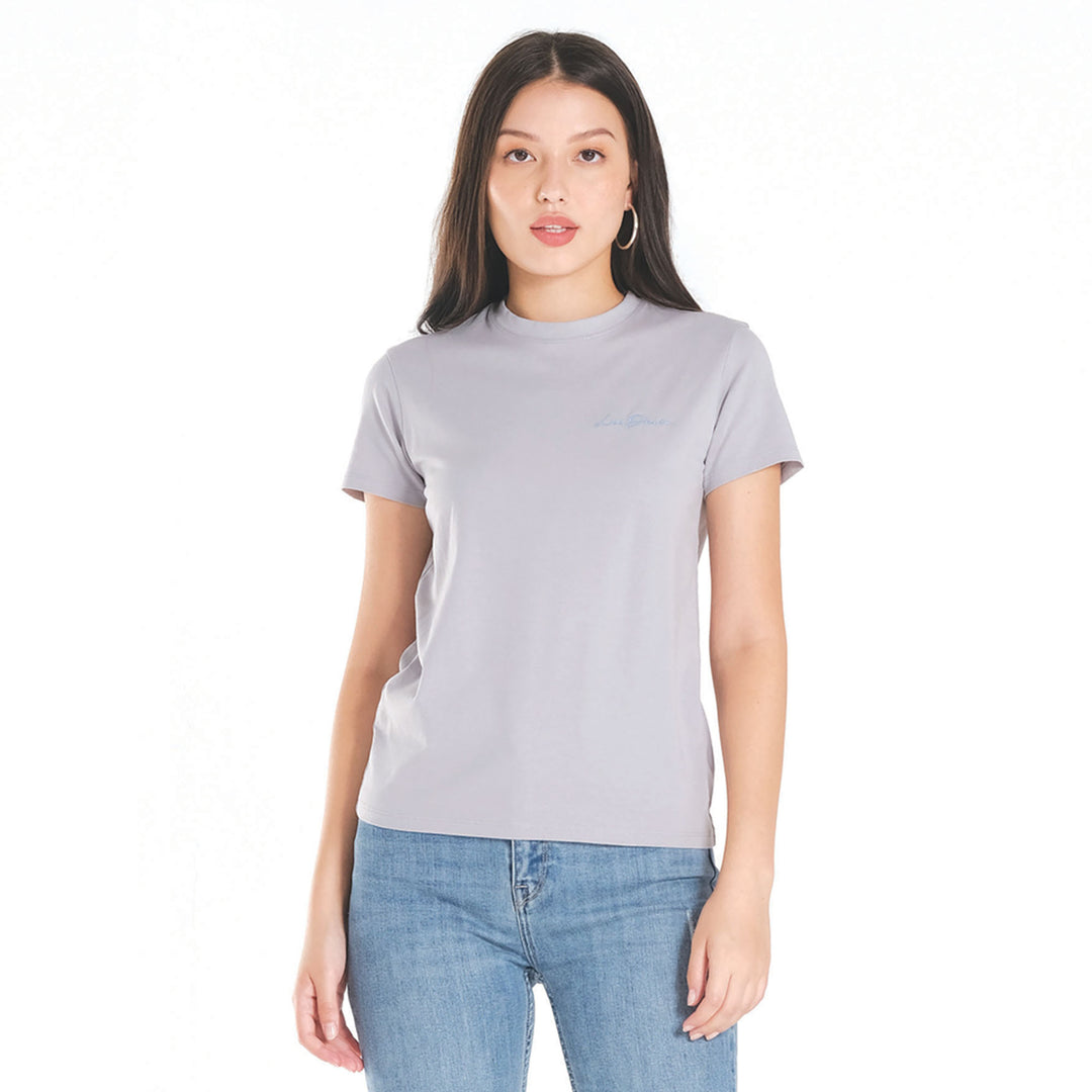 LEE LADIES HIGH-NECK SCRIPT LOGO TEE