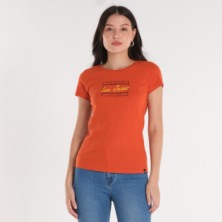 LEE LADIES BASIC GRAPHIC LOGO TEE