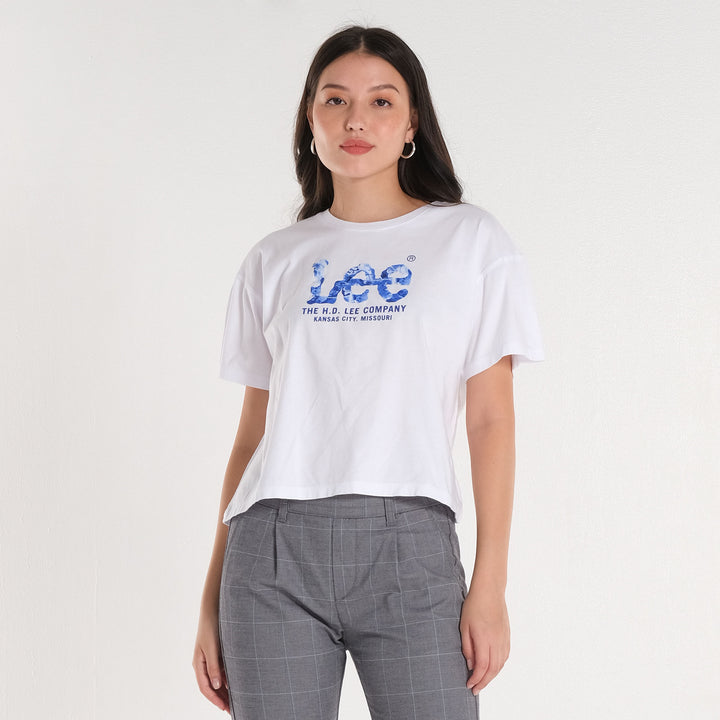 WOMENS LEE LOGO CROPPED TEE