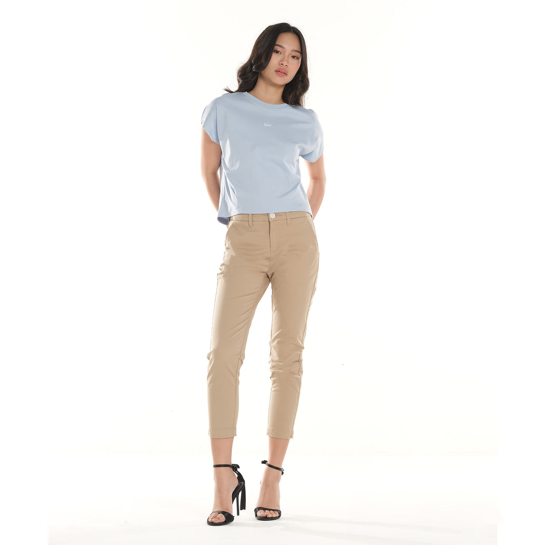 LEE LADIES MODIFIED SEMI CROPPED ROUNDNECK TEE