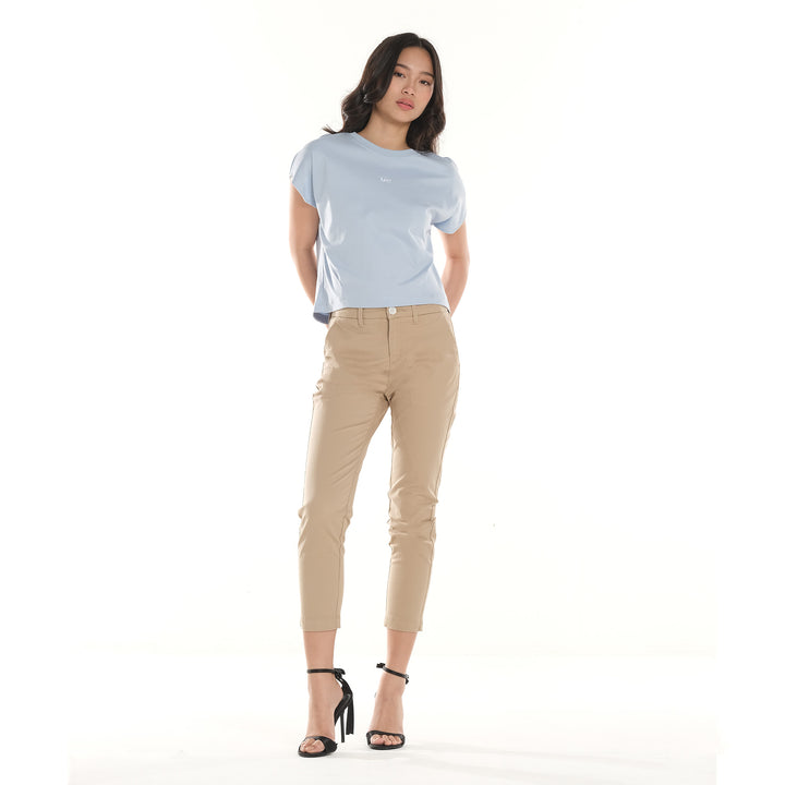 LEE LADIES MODIFIED SEMI CROPPED ROUNDNECK TEE