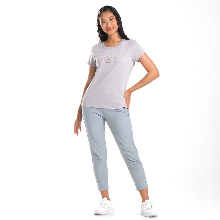 WOMENS MULTI-COLORED OUTLINE LOGO TEE