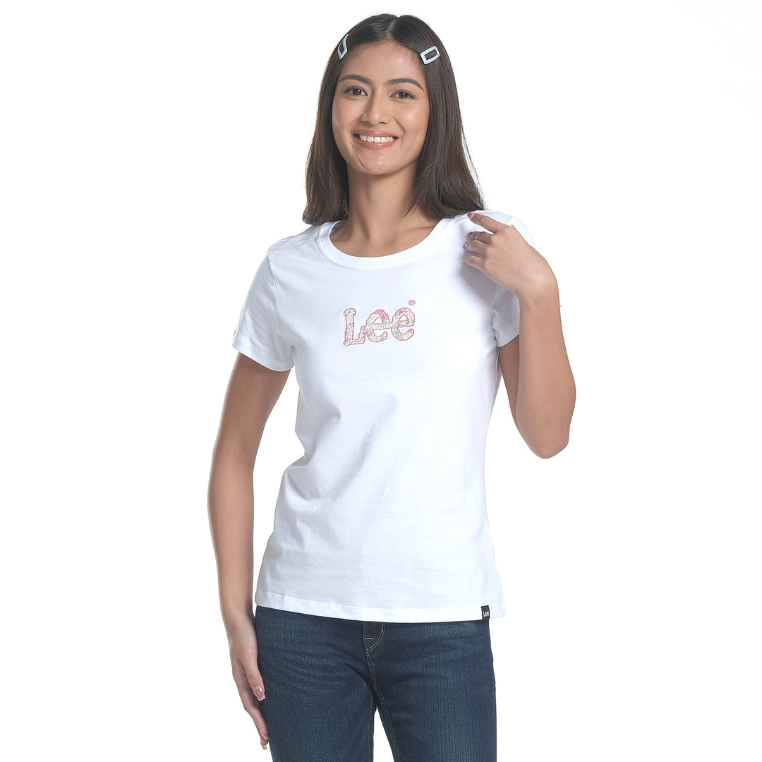 WOMENS FLORAL LOGO TEE