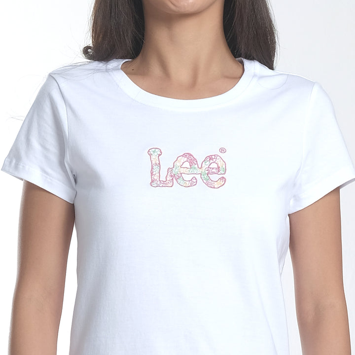 WOMENS FLORAL LOGO TEE