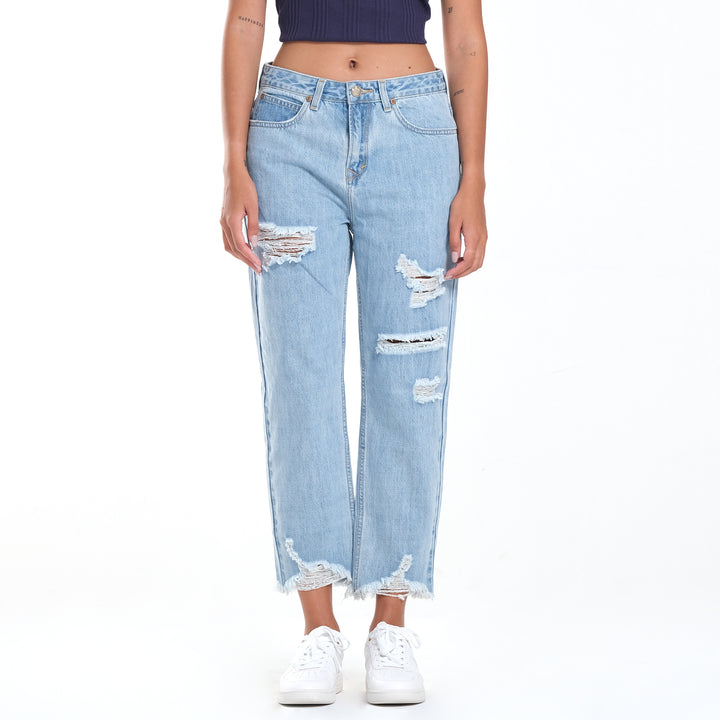 WOMENS STELLA SLOUCH MOM JEANS IN PRESTIGE BLUE