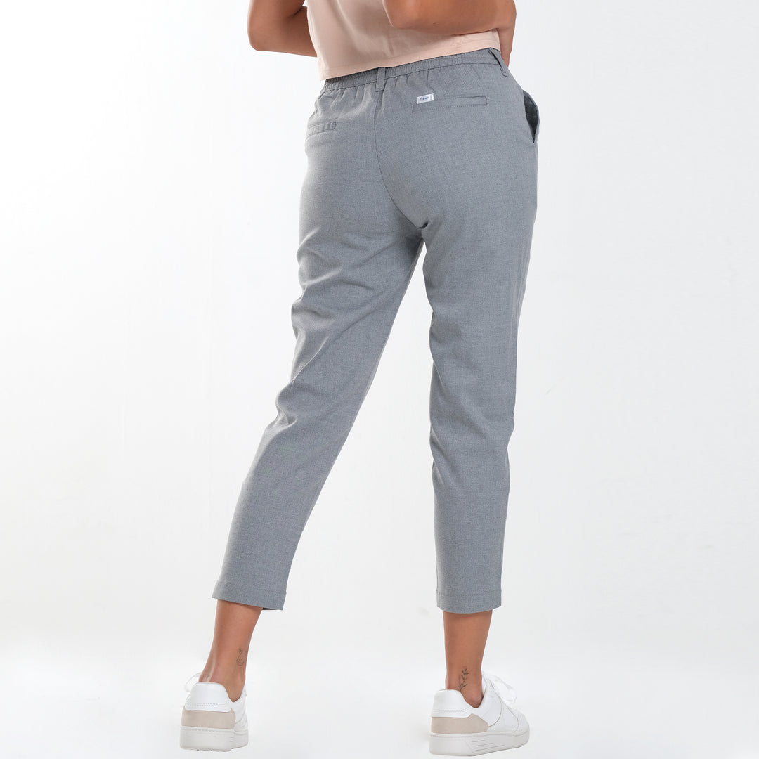 WOMENS STRETCH RAYON TROUSERS IN  GRAY