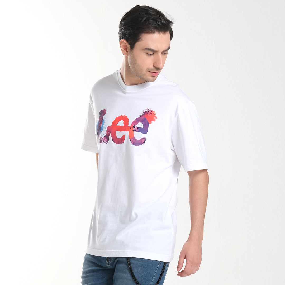 MENS PAINT SPLATTER GRAPHIC LOGO TEE