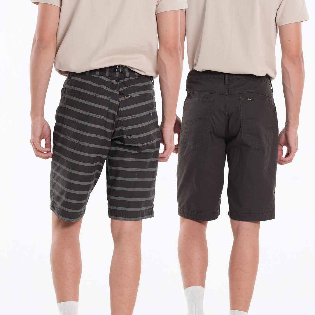 MENS REVERSIBLE PLAIN & STRIPES SHORTS